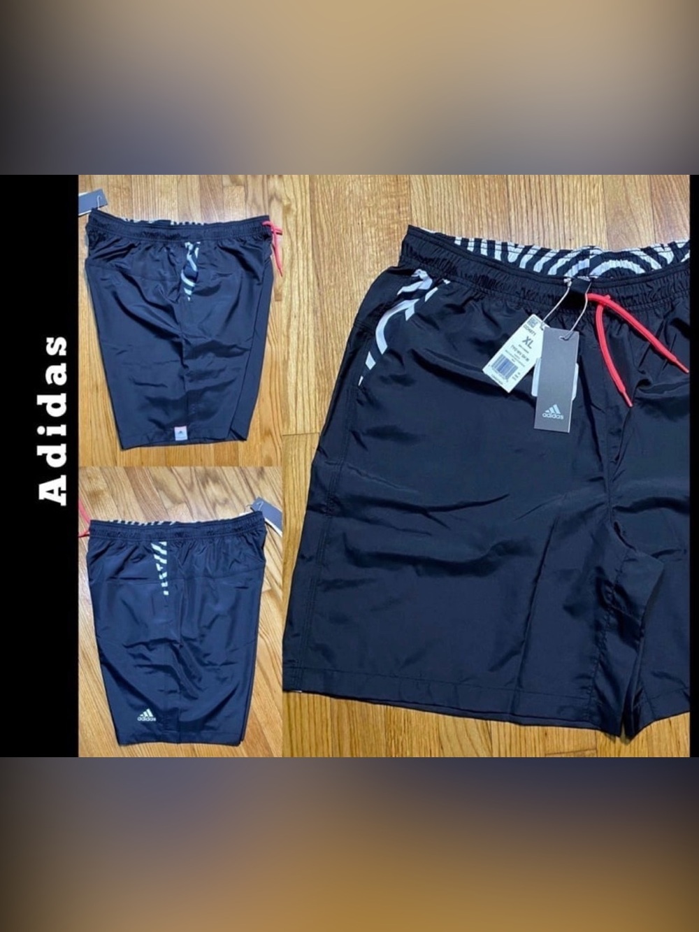 adidas Tyo Wv Sh Casual Lacing Breathable Shorts Black Men’s Sz XL New!!